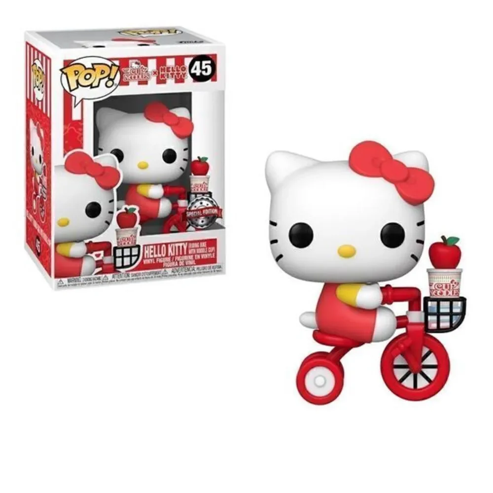 NWT Funko POP Sanrio HK x Nissin Collectors Set Hello Kitty on Bike & Soup Cup